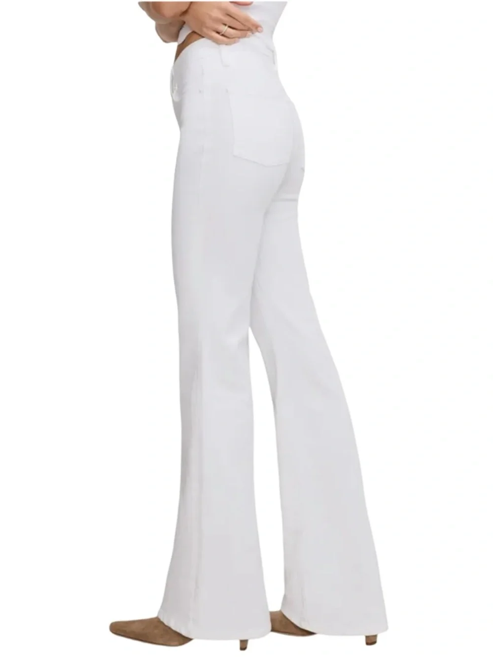 NWT $149 Good American Good Legs Flare Jeans – White001 - Picture 5 of 11